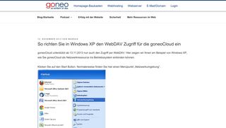 
                            7. So richten Sie in Windows XP den WebDAV Zugriff für die ... - goneo