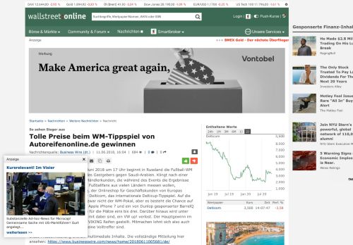 
                            13. So sehen Sieger aus: Tolle Preise beim WM ... - Wallstreet Online