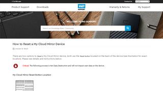 
                            1. So setzen Sie ein My Cloud Mirror-Gerät zurück | WD-Support