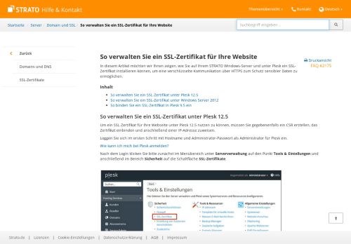 
                            3. So verwalten Sie ein SSL-Zertifikat unter Plesk 12.5