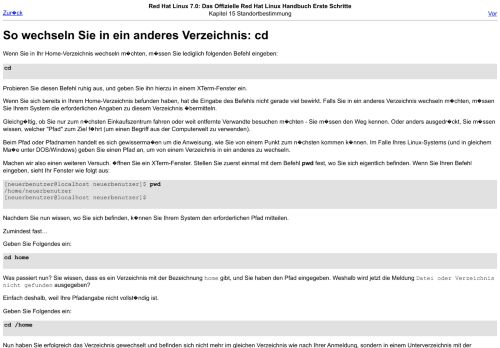 
                            7. So wechseln Sie in ein anderes Verzeichnis: cd - Archive RedHat