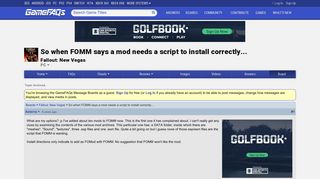 
                            7. So when FOMM says a mod needs a script to install correctly ...