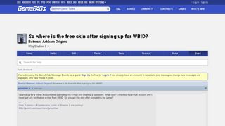 
                            4. So where is the free skin after signing up for WBID? - Batman: Arkham ...