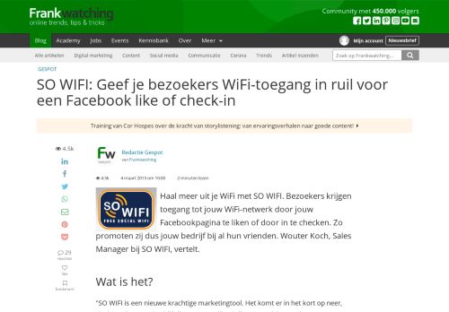 
                            9. SO WIFI: Geef je bezoekers WiFi-toegang in ruil voor een Facebook ...