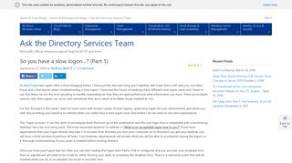 
                            1. So you have a slow logon…? (Part 1) | Ask the Directory Services ...