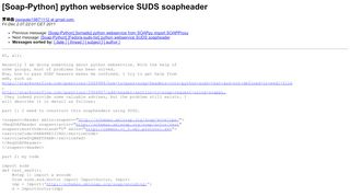 
                            10. [Soap-Python] python webservice SUDS soapheader - python.org ...