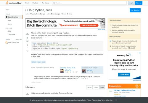
                            2. SOAP, Python, suds - Stack Overflow