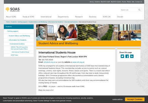 
                            9. SOAS Welfare Office: International Students House