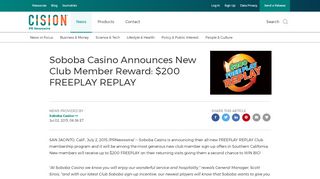 
                            13. Soboba Casino Announces New Club Member Reward: $200 ...