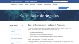 
                            4. Sobre o Gerenciador de Negócios | Central de Ajuda de ... - Facebook