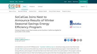
                            12. SoCalGas Joins Nest to Announce Results of Winter Seasonal ...