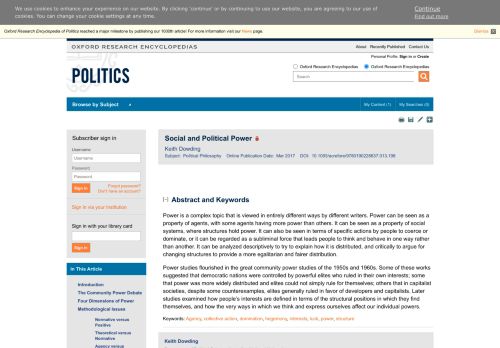 
                            9. Social and Political Power - Oxford Research Encyclopedia of Politics