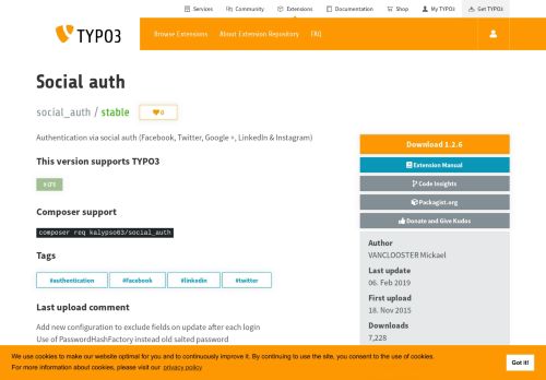 
                            1. Social auth (social_auth) - TYPO3 Extension Repository - typo3.org