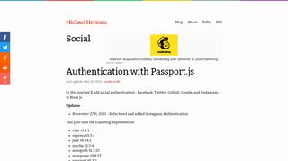 
                            10. Social Authentication with Passport.js - Michael Herman