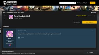 
                            13. Social club login failed - Help & Support - GTAForums