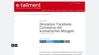 
                            11. Social Commerce: Glossybox: Facebook-Commerce mit kosmetischen ...