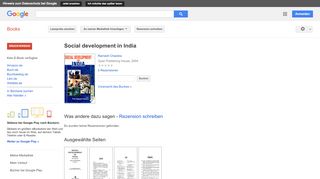 
                            8. Social development in India - Google Books-Ergebnisseite