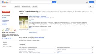 
                            13. Social Entrepreneurship: How to Start Successful Corporate Social ... - Google Books Result