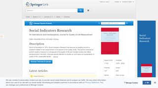 
                            12. Social Indicators Research - Springer