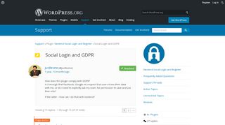 
                            6. Social Login and GDPR | WordPress.org