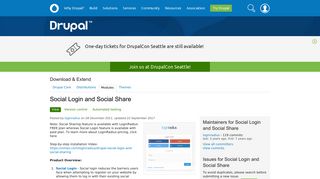 
                            3. Social Login and Social Share | Drupal.org