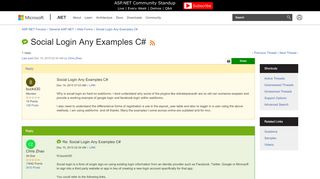 
                            6. Social Login Any Examples C# | The ASP.NET Forums