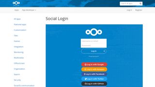 
                            6. Social Login - Apps - App Store - Nextcloud