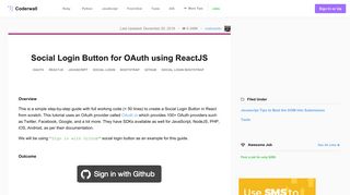 
                            2. Social Login Button for OAuth using ReactJS (Example) - Coderwall