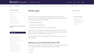 
                            5. Social Login - Centrify Developer Program
