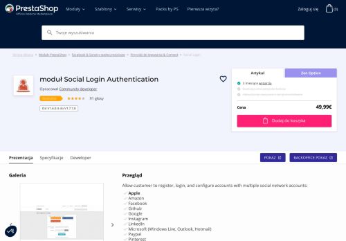 
                            3. Social Login Connect - PrestaShop Addons