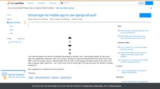 
                            12. Social login for mobile app to use django-all-auth - Stack Overflow