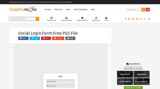 
                            4. Social Login Form Free PSD File Download by GraphicMore