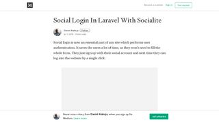
                            4. Social Login In Laravel With Socialite – Daniel Alabuja – Medium