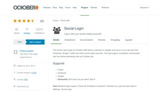 
                            6. Social Login plugin - October CMS