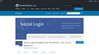
                            8. Social Login – Professional development and support | WordPress.org