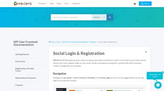 
                            9. Social Login & Registration - weDevs