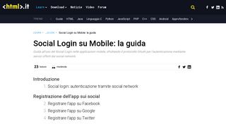 
                            8. Social Login su Mobile: la guida | Mobile HTML.it