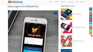 
                            9. Social Login UI for iPhone6 Plus - PsdGang
