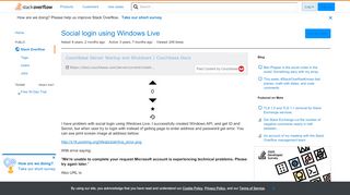 
                            7. Social login using Windows Live - Stack Overflow