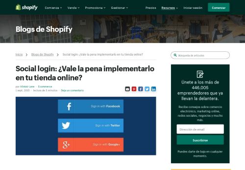 
                            12. Social login: ¿Vale la pena implementarlo en tu tienda online? - Shopify