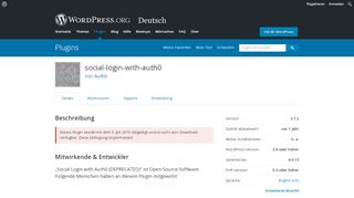 
                            1. Social Login with Auth0 (DEPRECATED) | WordPress.org