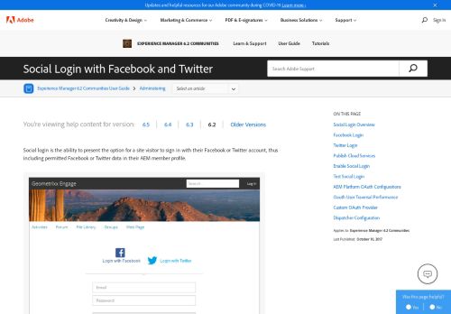 
                            8. Social Login with Facebook and Twitter - Adobe Help Center