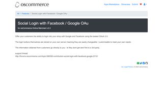 
                            3. Social Login with Facebook / Google OAu | Apps ... - osCommerce