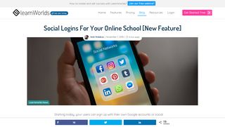 
                            6. Social Logins For Your Online School [New Feature] | LearnWorlds Blog