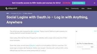 
                            12. Social Logins with Oauth.io - Log in with Anything, Anywhere - SitePoint
