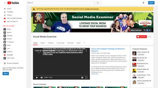 
                            7. Social Media Examiner - YouTube