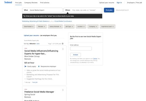 
                            10. Social Media Expert Jobs, Employment | Indeed.com