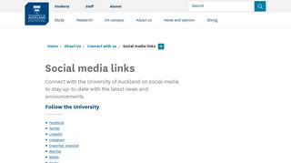 
                            12. Social media links - The University of Auckland