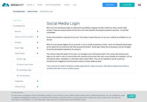 
                            11. Social Media Login - Social WiFi