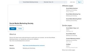 
                            2. Social Media Marketing Society | LinkedIn
